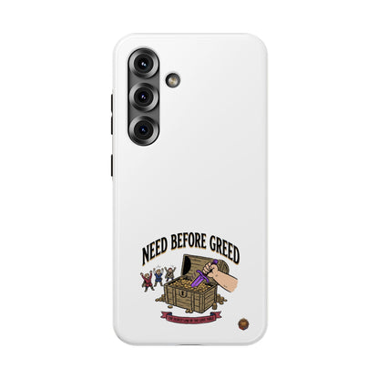 Phone Case — 'Need Before Greed' Heavy-Duty Impact-Resistant Phone Case