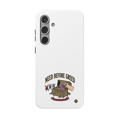 Phone Case — 'Need Before Greed' Heavy-Duty Impact-Resistant Phone Case