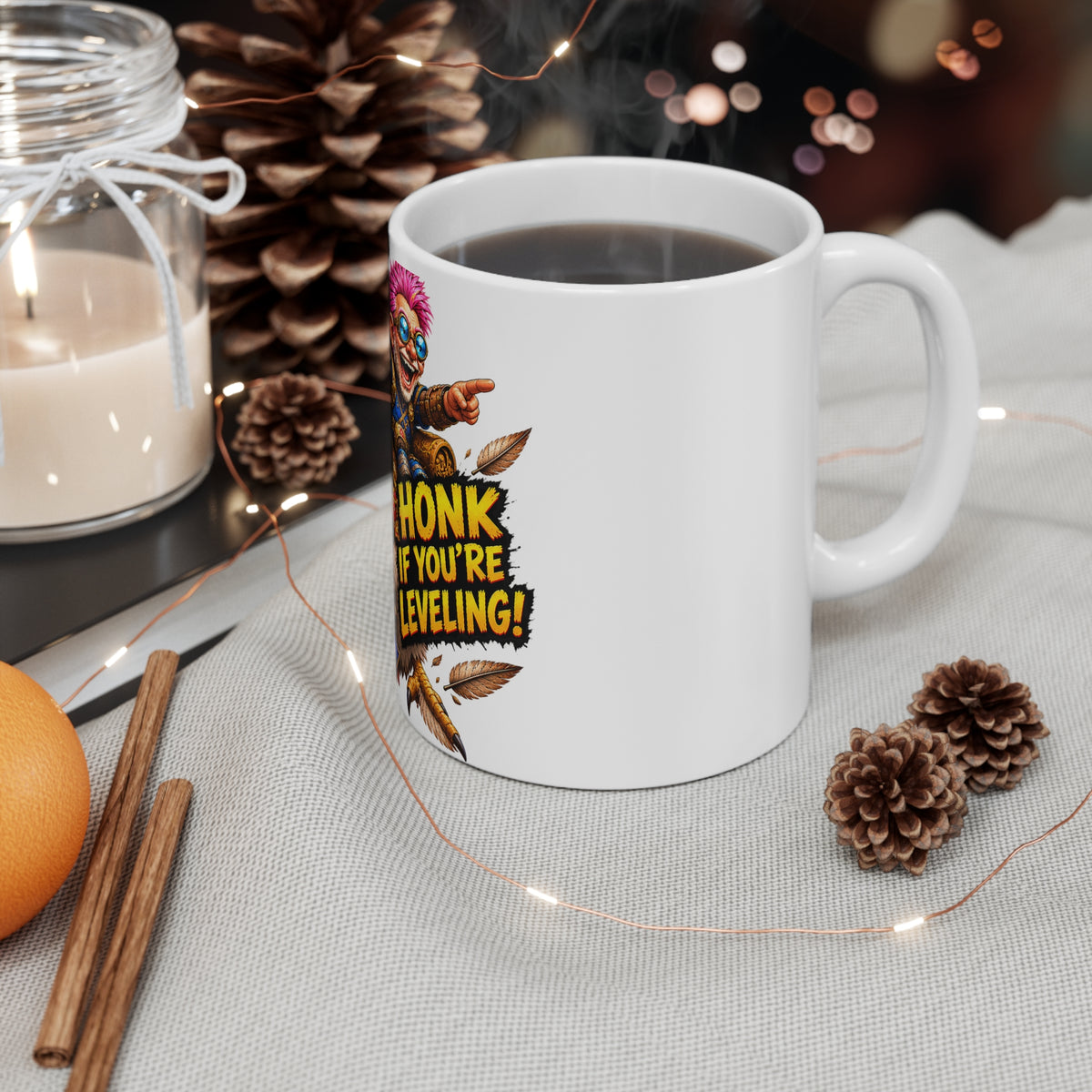 Honk If You're Leveling! – White Mug (11oz)