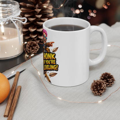 Honk If You're Leveling! – White Mug (11oz)