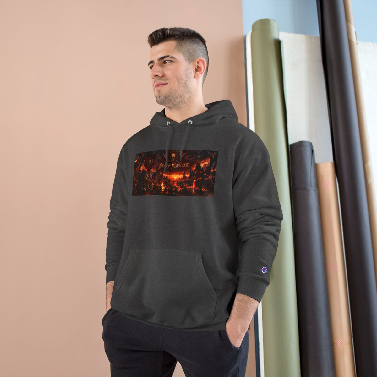 Champion Hoodie — Dark Carnival Graphic Pullover