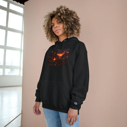 Champion Hoodie — Sunset Cityscape Graphic Hoodie