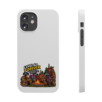 Level 60 Forever Slim Phone Case — Retro RPG Camping Gamer Design