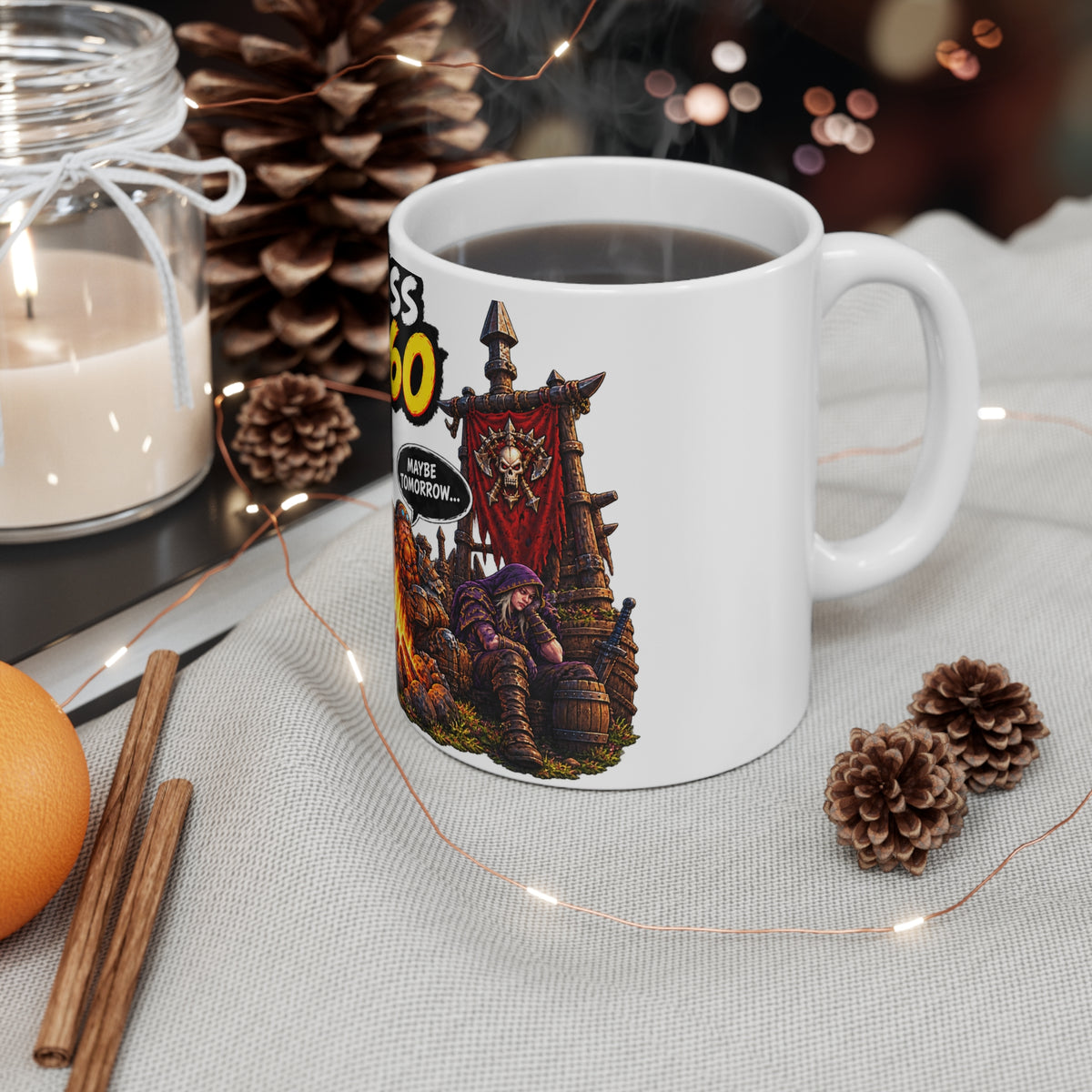 Never Pass Level 60 – White Mug (11oz)