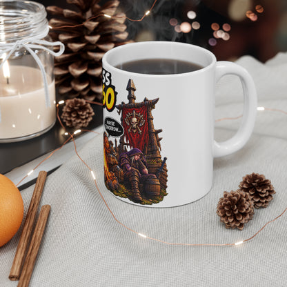 Never Pass Level 60 – White Mug (11oz)