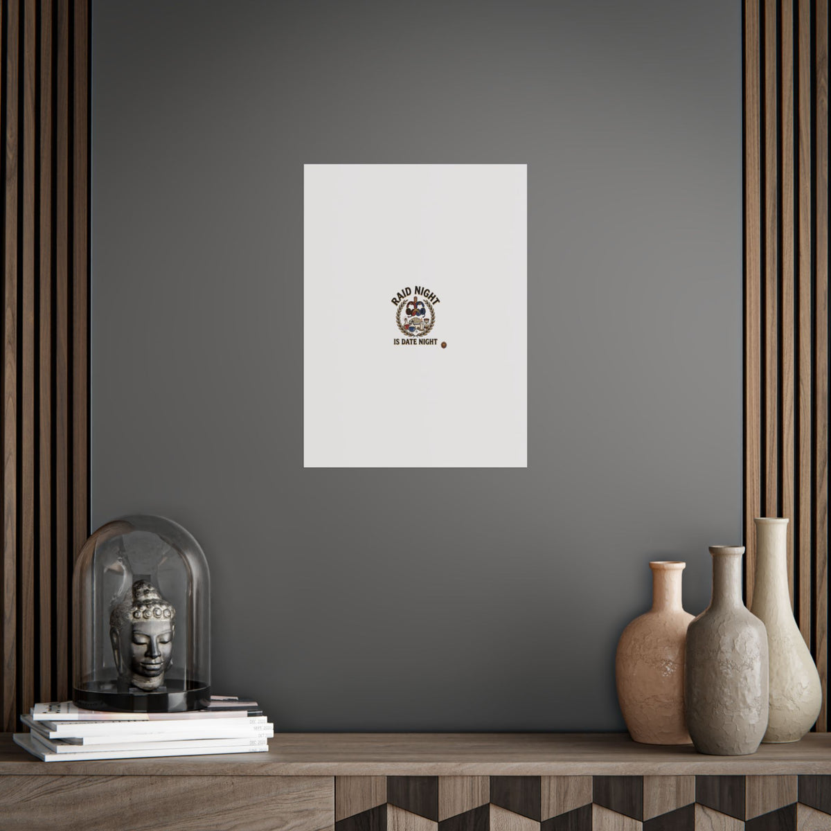 Poster – "Raid Night Is Date Night" Vintage Motorcycle Emblem