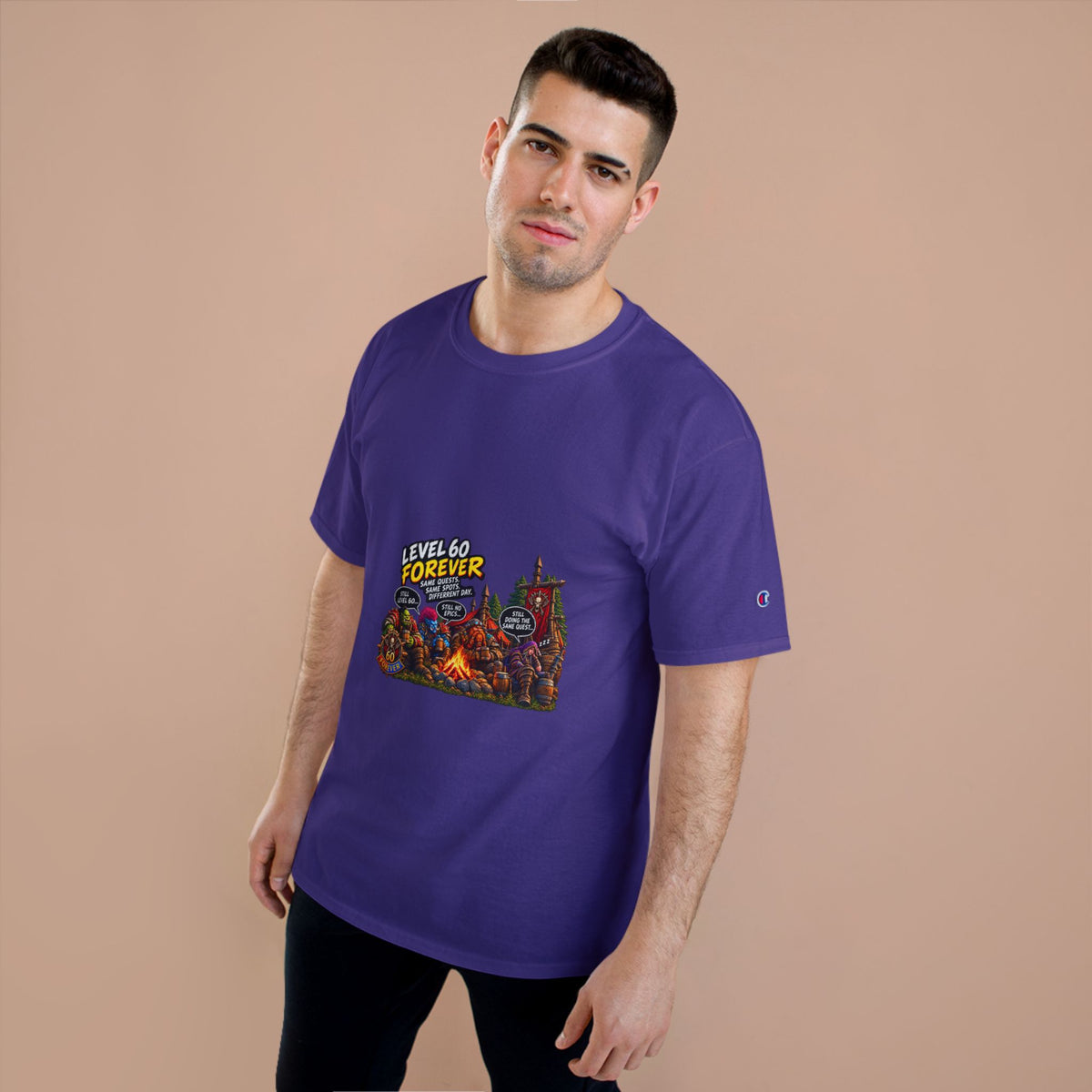 Level 60 Forever T-Shirt – Retro RPG Campfire Gamer Tee