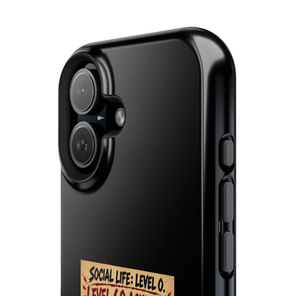 Phone Case — 'Social Life: Level 0 — Level 60 Achieved (Skull Banner)' Heavy-Duty Impact-Resistant Phone Case