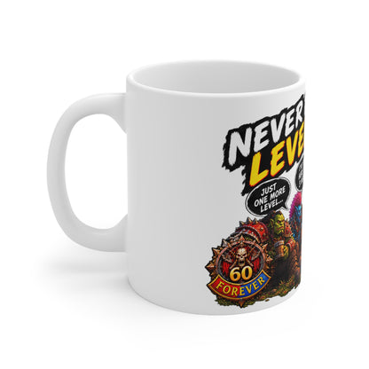 Never Pass Level 60 – White Mug (11oz)