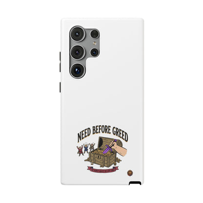 Phone Case — 'Need Before Greed' Heavy-Duty Impact-Resistant Phone Case