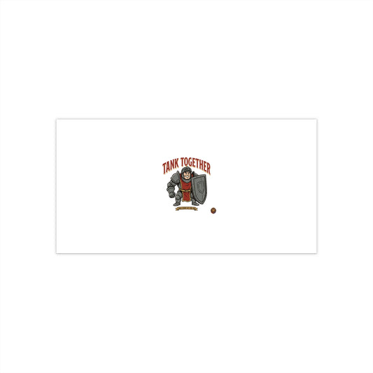 Tank Together Bumper Sticker — Cute Armored Puppy with Shield