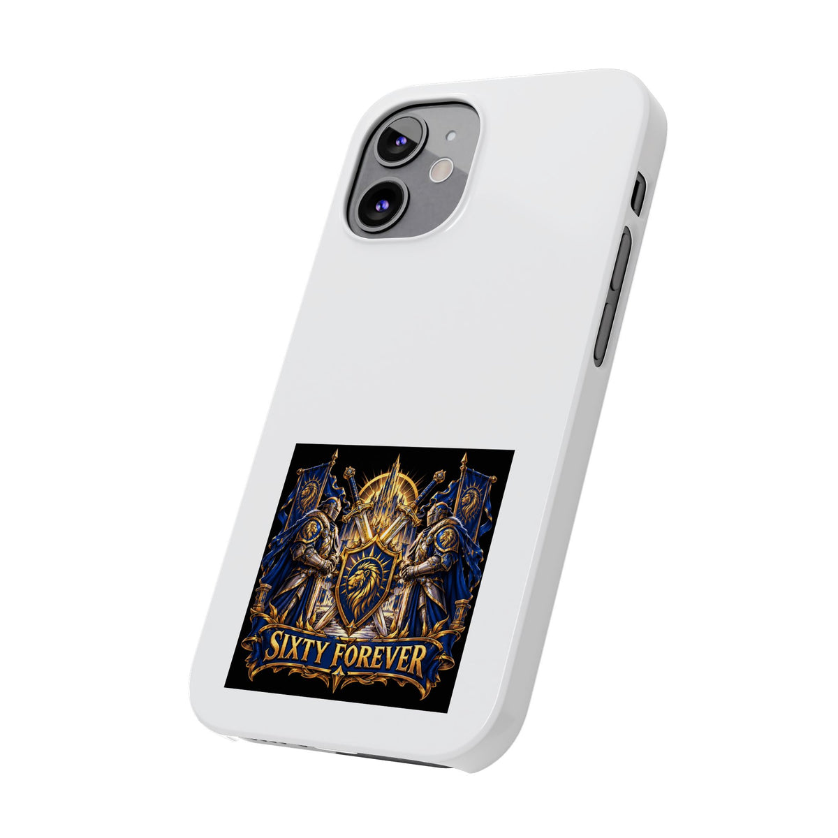 Slim Phone Case — "Sixty Forever" Shield Knight Graphic
