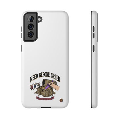Phone Case — 'Need Before Greed' Heavy-Duty Impact-Resistant Phone Case