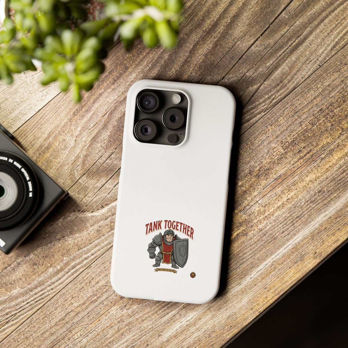 Slim Phone Case — "Tank Together" Medieval Tank Warrior Design