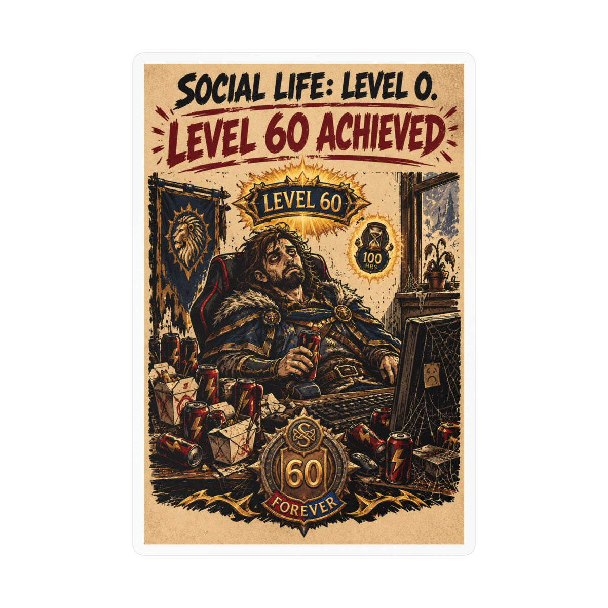 Level 60 Achieved (Blue) – Sticker