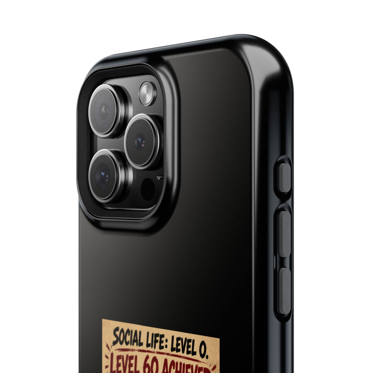 Phone Case — 'Social Life: Level 0 — Level 60 Achieved (Lion Banner)' Heavy-Duty Impact-Resistant Phone Case