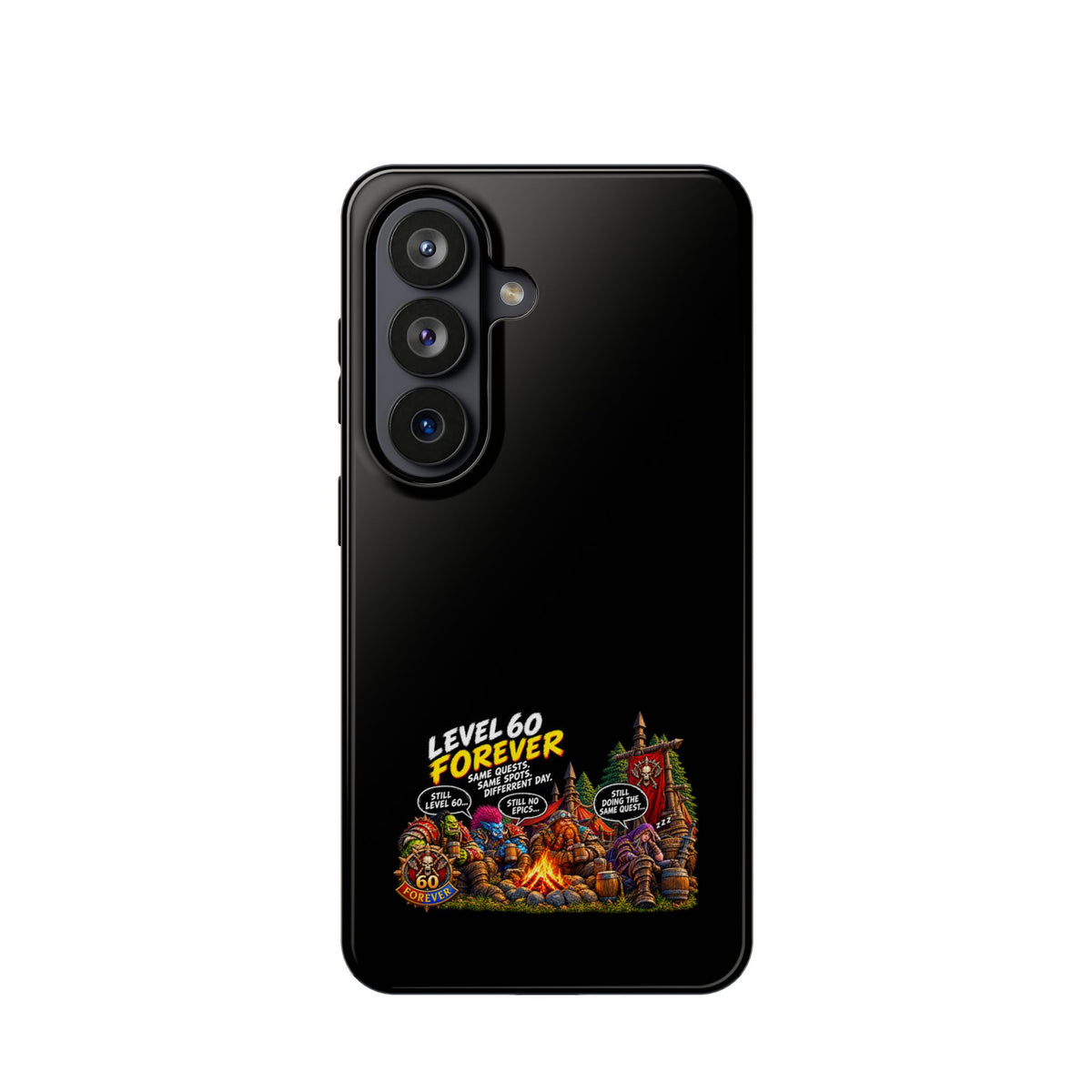 Phone Case — 'Level 60 Forever Campfire' Heavy-Duty Impact-Resistant Phone Case