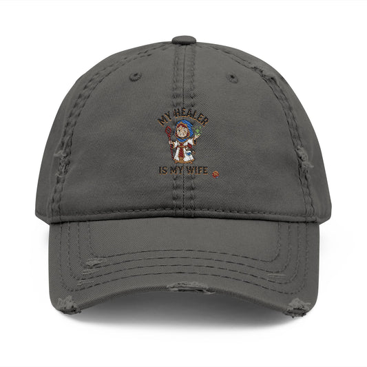 Distressed Embroidered Dad Hat - Native American Chief Design