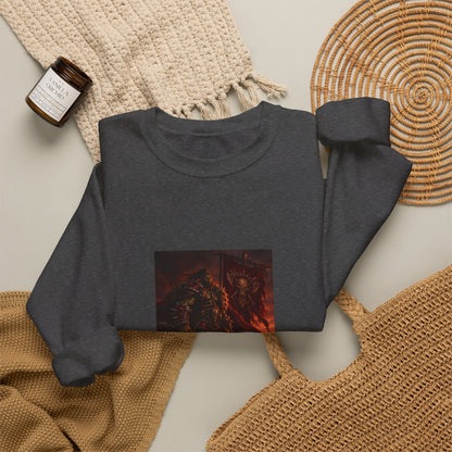 Crewneck Sweatshirt — Dark Fantasy Inferno Graphic with “Stay Forever” Text