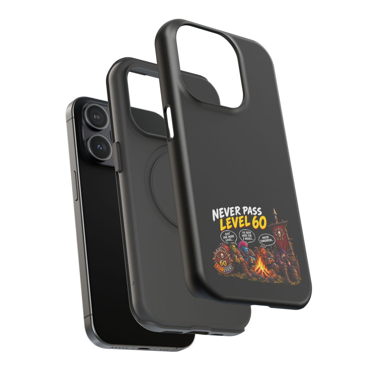 Phone Case — 'Never Pass Level 60' Heavy-Duty Impact-Resistant Phone Case