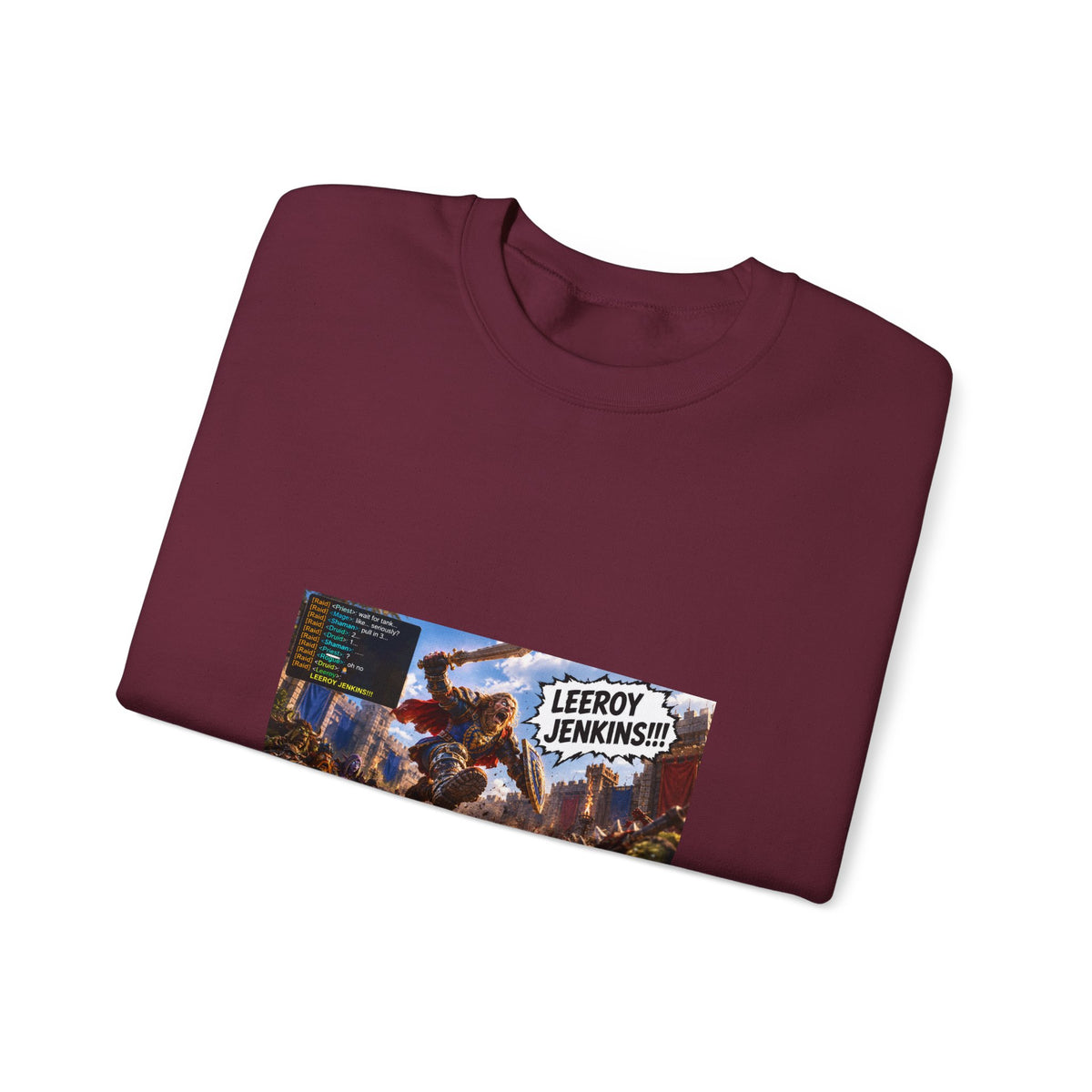 Leeroy Jenkins Crewneck Sweatshirt — Funny Gaming Meme Pullover
