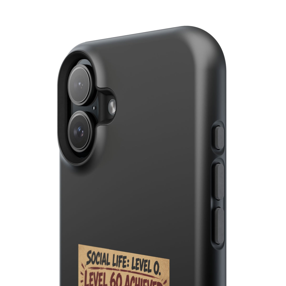 Phone Case — 'Social Life: Level 0 — Level 60 Achieved (Lion Banner)' Heavy-Duty Impact-Resistant Phone Case