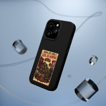 Phone Case — 'Social Life: Level 0 — Level 60 Achieved (Skull Banner)' Heavy-Duty Impact-Resistant Phone Case