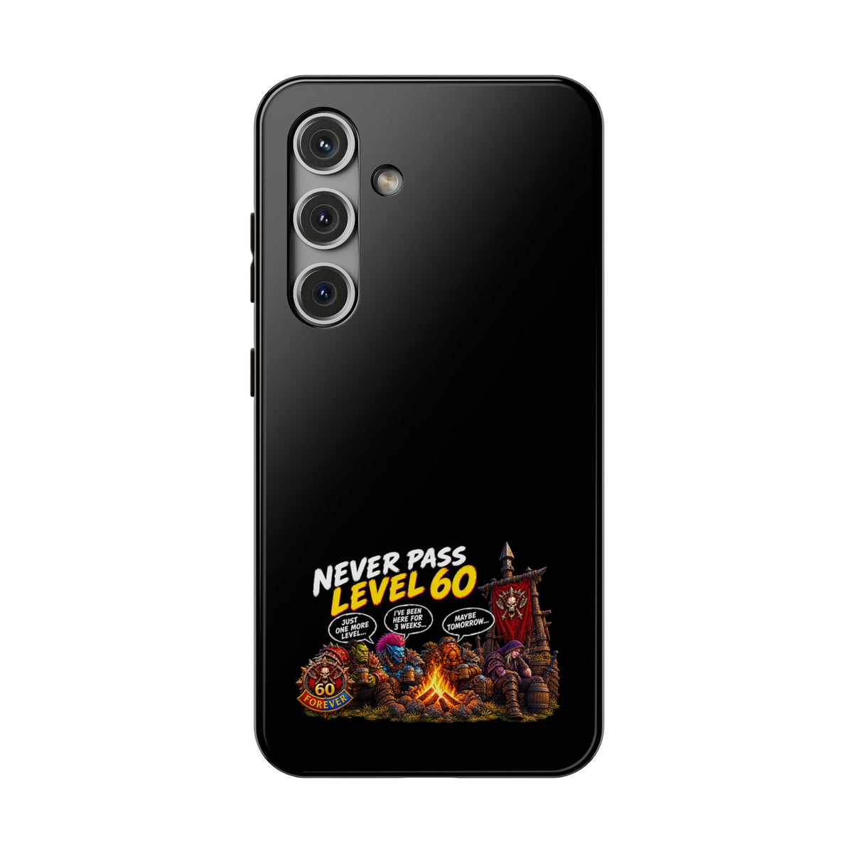 Phone Case — 'Never Pass Level 60' Heavy-Duty Impact-Resistant Phone Case