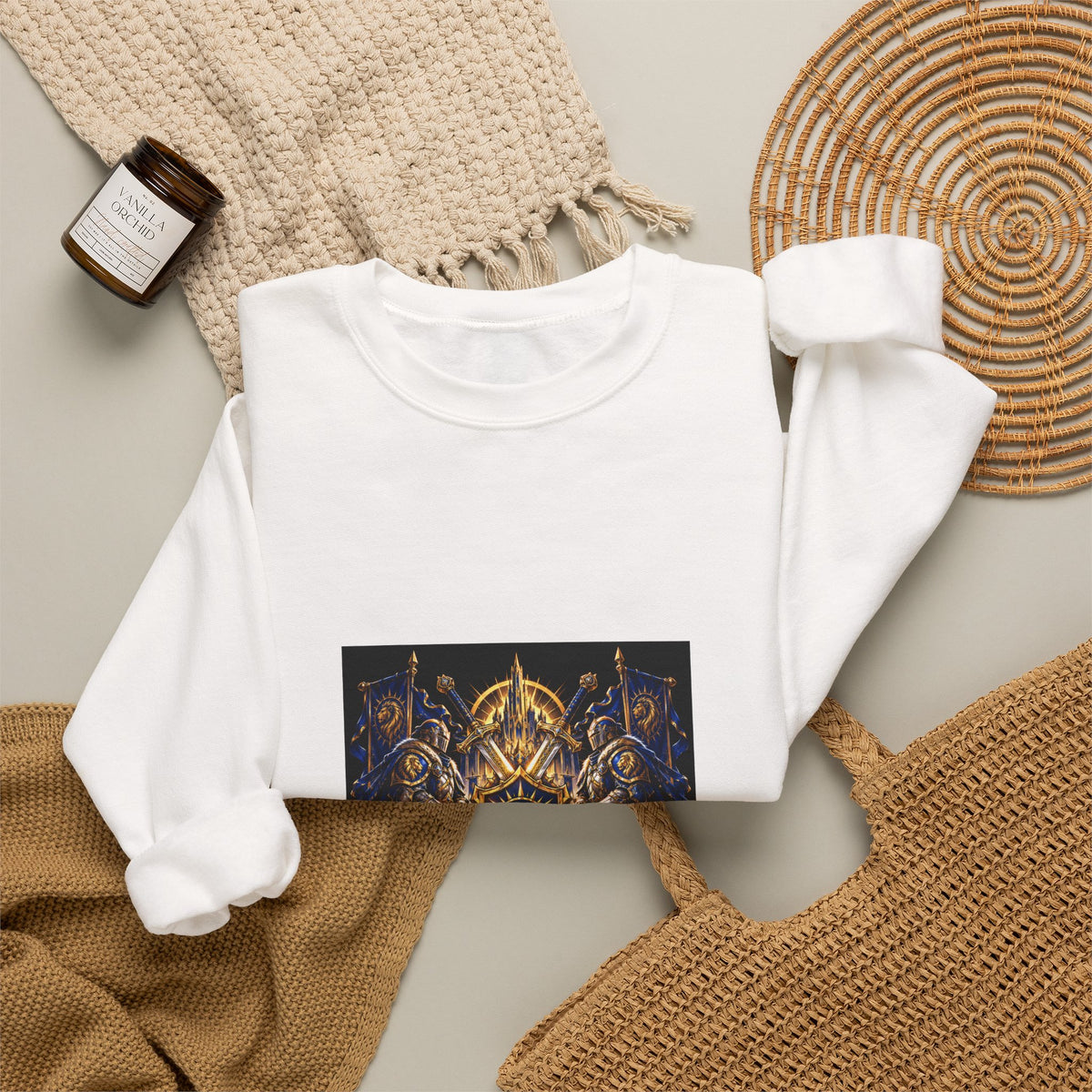 Crewneck Sweatshirt — Sixty Forever Ornate Shield Graphic