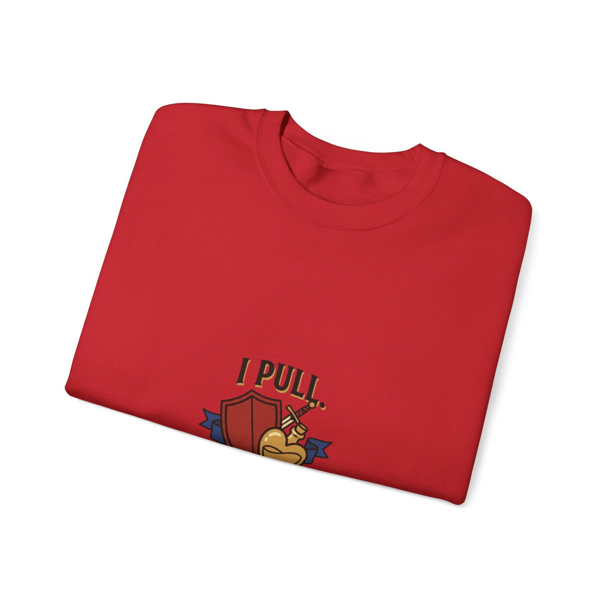 Crewneck Sweatshirt — “I Pull, She Heals” Veterinary/Animal Rescue Crewneck