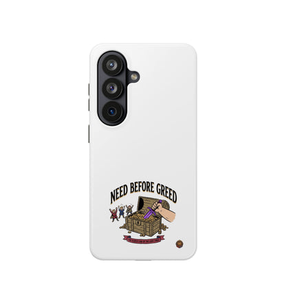 Phone Case — 'Need Before Greed' Heavy-Duty Impact-Resistant Phone Case