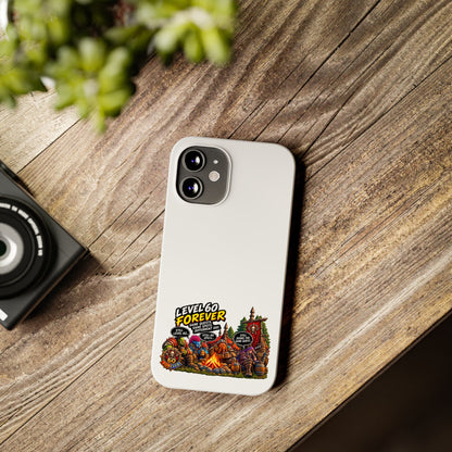 Level 60 Forever Slim Phone Case — Retro RPG Camping Gamer Design