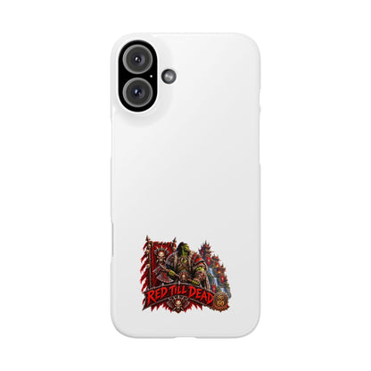 Slim Phone Case — “Red Till Dead” Vintage Horror Graphic