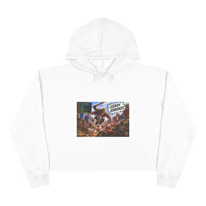 Crop Hoodie — 'Leeroy Jenkins!' Gaming Meme Cropped Hoodie