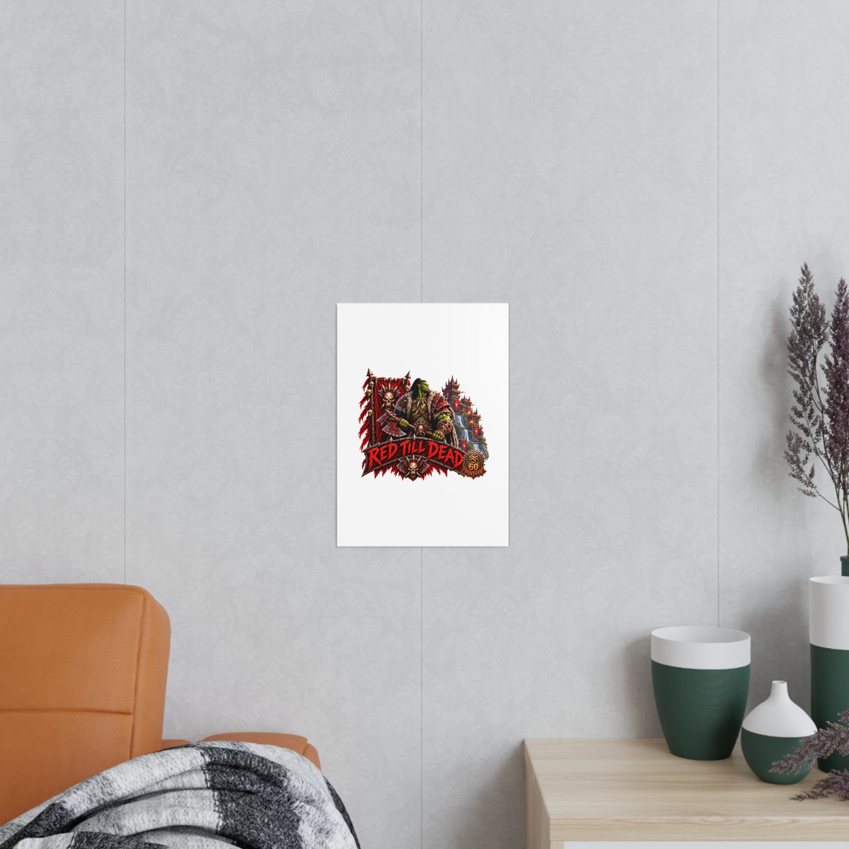 Red Till Dead Orc Warrior Poster