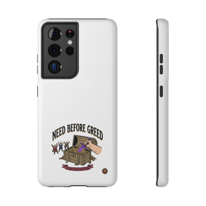 Phone Case — 'Need Before Greed' Heavy-Duty Impact-Resistant Phone Case