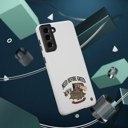 Phone Case — 'Need Before Greed' Heavy-Duty Impact-Resistant Phone Case