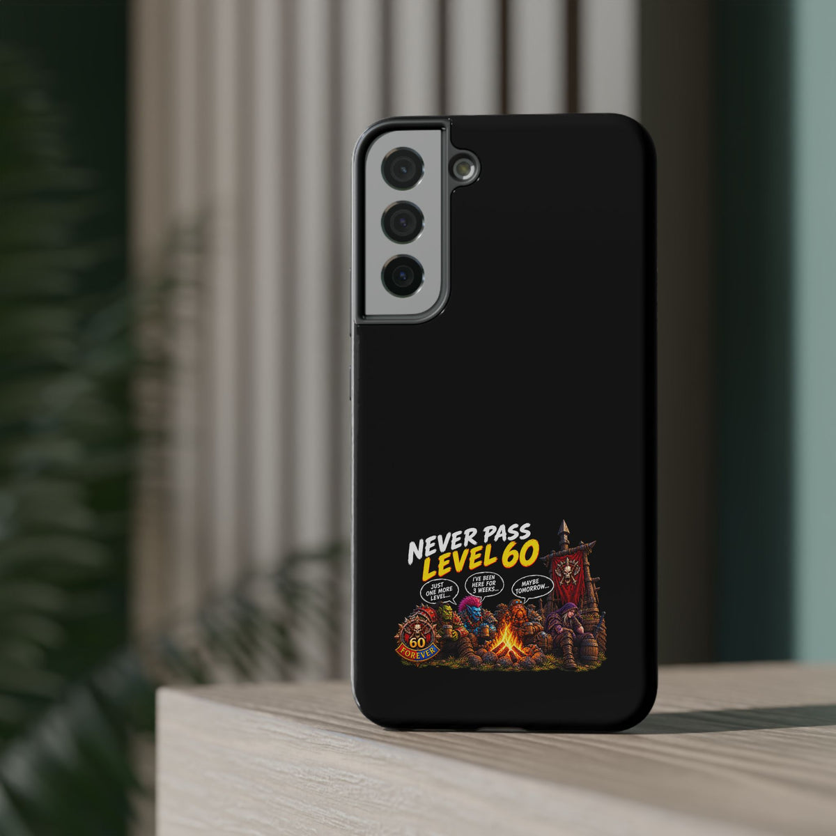Phone Case — 'Never Pass Level 60' Heavy-Duty Impact-Resistant Phone Case