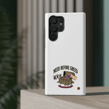 Phone Case — 'Need Before Greed' Heavy-Duty Impact-Resistant Phone Case