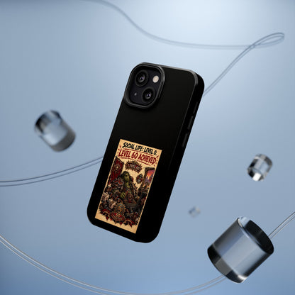 Phone Case — 'Social Life: Level 0 — Level 60 Achieved (Skull Banner)' Heavy-Duty Impact-Resistant Phone Case