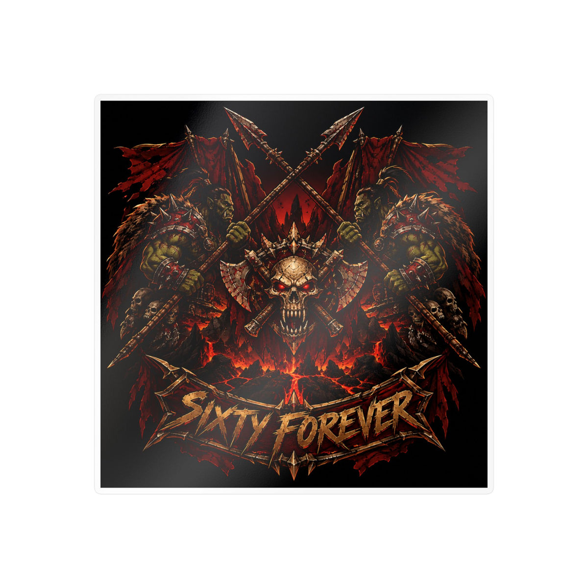 Sixty Forever – Skull & Axes – Poster Decal