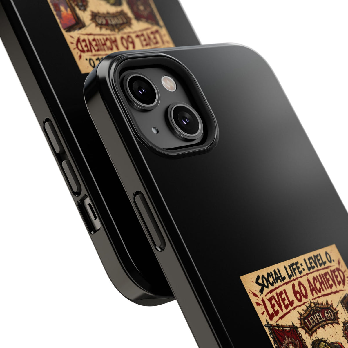 Phone Case — 'Social Life: Level 0 — Level 60 Achieved (Skull Banner)' Heavy-Duty Impact-Resistant Phone Case