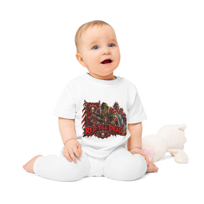 Baby T-Shirt — "Red Till Dead" Fantasy Orc & Warrior Graphic Tee