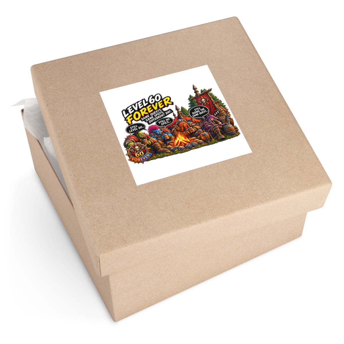 Gaming Sticker — "Can't Move Out of the Fire, It Would Lower My DPS" Square Vinyl Sticker