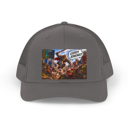 Trucker Hat — Retro 'Leeroy Jenkins!' Gaming Meme Patch