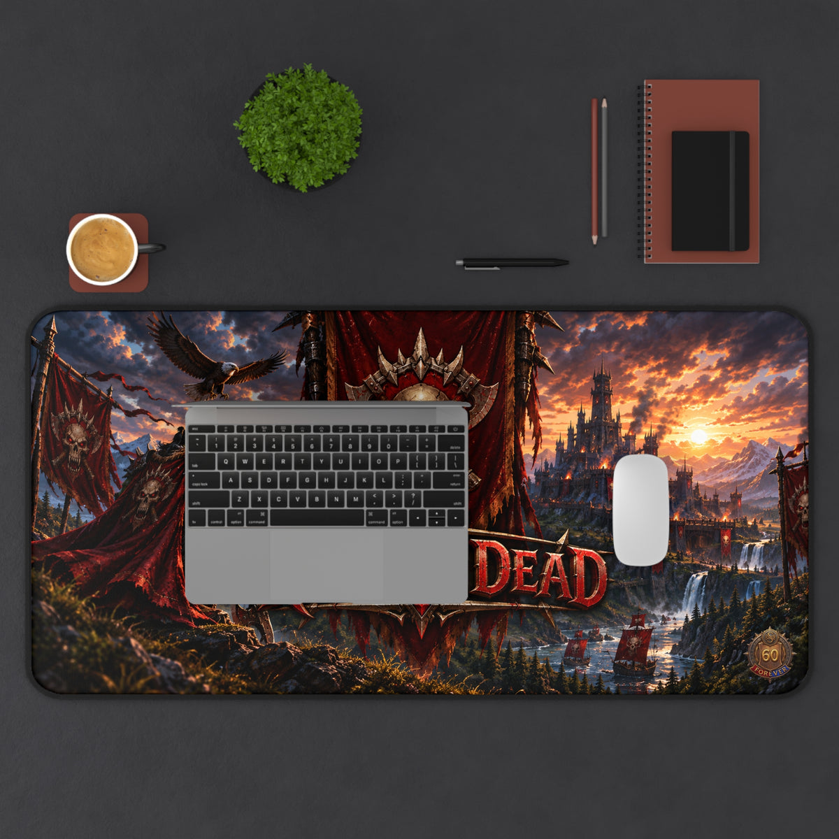 Red Till Dead Fantasy Gaming Desk Mat
