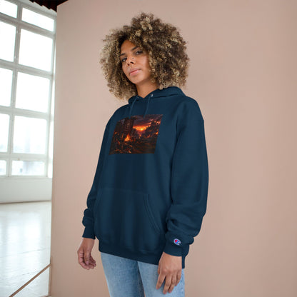 Champion Hoodie — Sunset Cityscape Graphic Hoodie