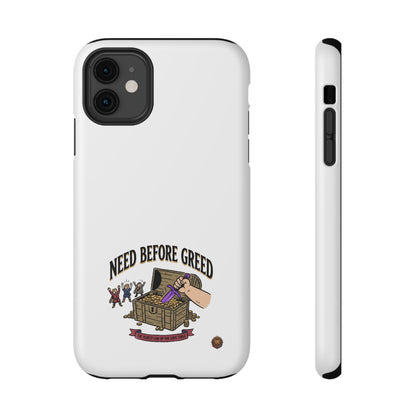 Phone Case — 'Need Before Greed' Heavy-Duty Impact-Resistant Phone Case