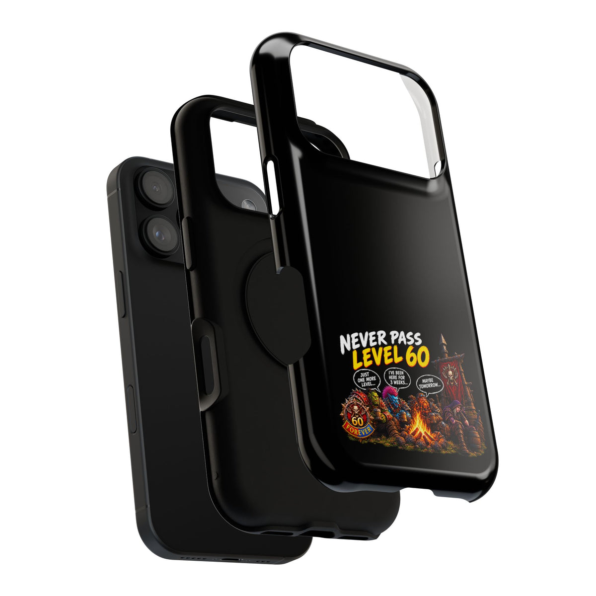 Phone Case — 'Never Pass Level 60' Heavy-Duty Impact-Resistant Phone Case