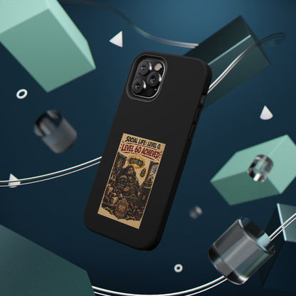 Phone Case — 'Social Life: Level 0 — Level 60 Achieved (Lion Banner)' Heavy-Duty Impact-Resistant Phone Case